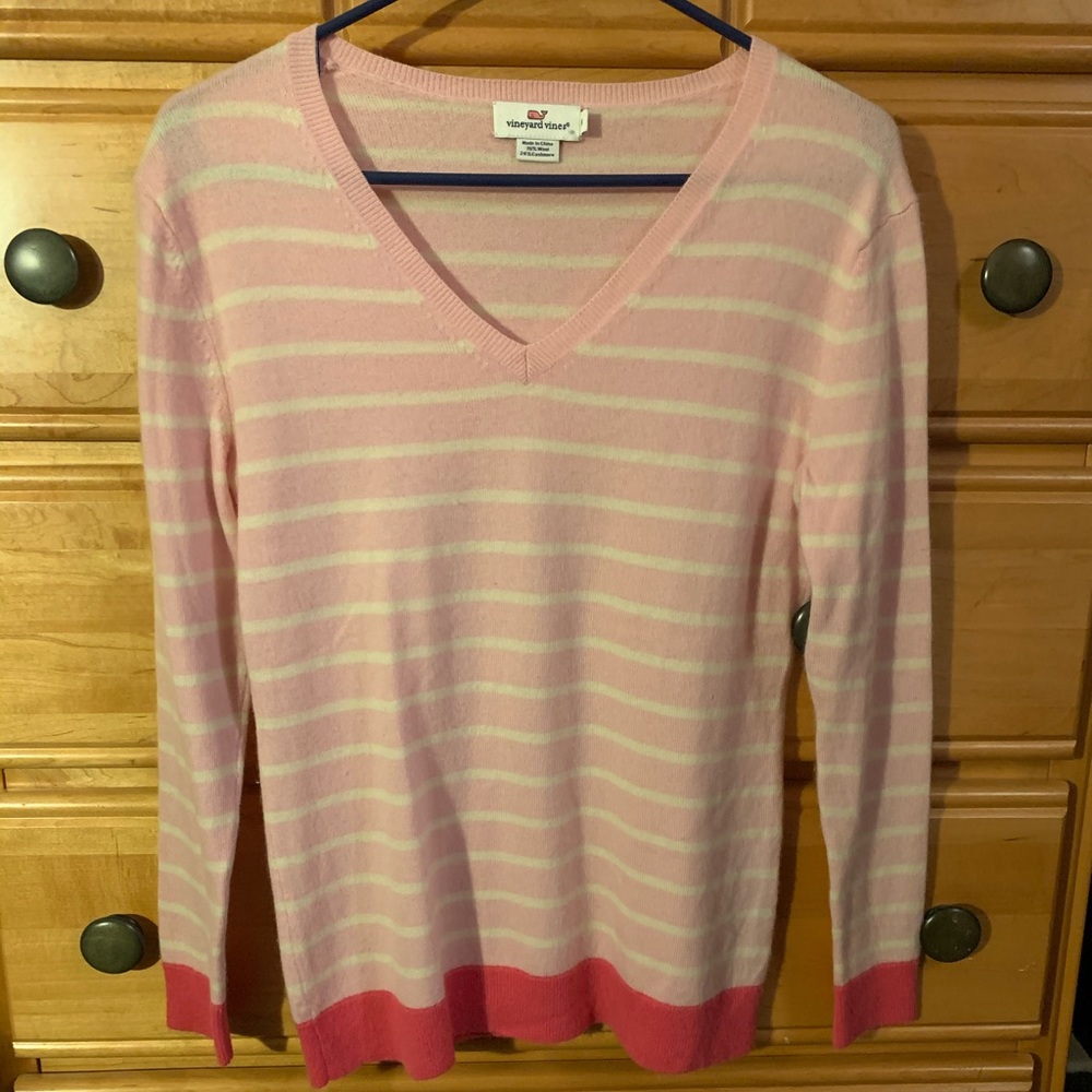 Vineyard vines pink striped sweater